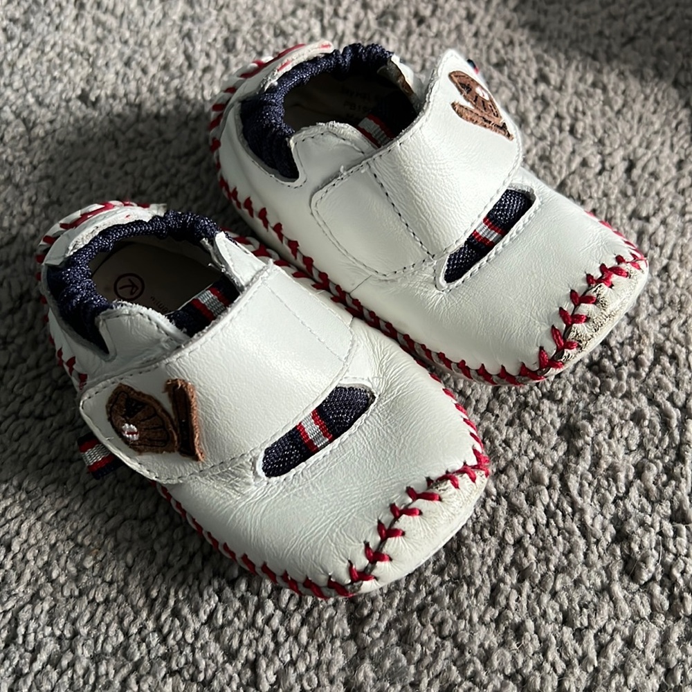 Skechers White and Red Baseball-Inspired Sneakers